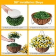 thumbnail image 3 of Artificial Flower with 12" Hanging Basket for Outdoor Decor Fake Silk Dasiy UV Resistant Arrangements in Pot Planter Spring Summer Decor for Indoor Porch Garden Yard(Yellow White), 3 of 6