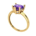 thumbnail image 2 of Solitaire Engagement Ring for Women - 2ct Natural Amethyst in 14K Yellow Gold Promise Ring, 2 of 6