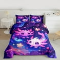 thumbnail image 2 of Manfei Kawaii Salamander Axolotl King Size Comforter Sets,Magic Ocean Animal Bedding Comforter Set,Watercolor Galaxy Starry Night Bedding Set For Children,Breathable Home Decor Reversible,3pcs, 2 of 8
