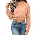 thumbnail image 5 of Cropped Sweatshirt for Women Trendy Casual Mock Neck Oversized Long Sleeve Warm 2026 Fall Fashion Outfits, 5 of 6