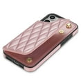 thumbnail image 4 of Wallet Cover for iPhone 13, with Wrist Strap Card Holder Magnetic Snap Back PU Leather Credit Card Slots Stand Classic Phone Case Cover for iPhone 13, Rosegold, 4 of 8