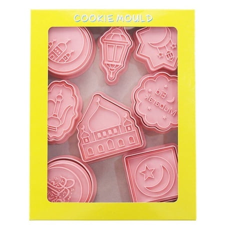 16 Emporte-pièces Eid Mubarak – Formes étoile, Lune, Mosquée… – Pour Biscuits, Fondant – Plastique Alimentaire, Réutilisable