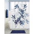 thumbnail image 4 of iDesign Gray/Mint Leaves Fabric Shower Curtain, Standard 72" x 72", iDesign, 4 of 6