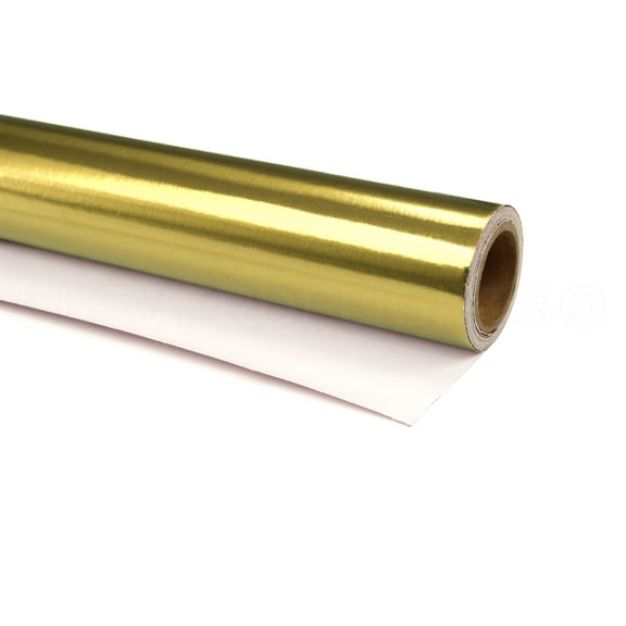 CleverDelights Metallic Gold Wrapping Paper - 30" x 25Ft (62.5 SqFt) Roll - Gift Wrap Paper