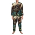 thumbnail image 3 of Uemuo Green Forest Dinosaur Pattern 2-Piece Loungewear Set - Men’s Soft Sleepwear, Cozy Winter PJs, Comfy Sleep Set-Small, 3 of 7
