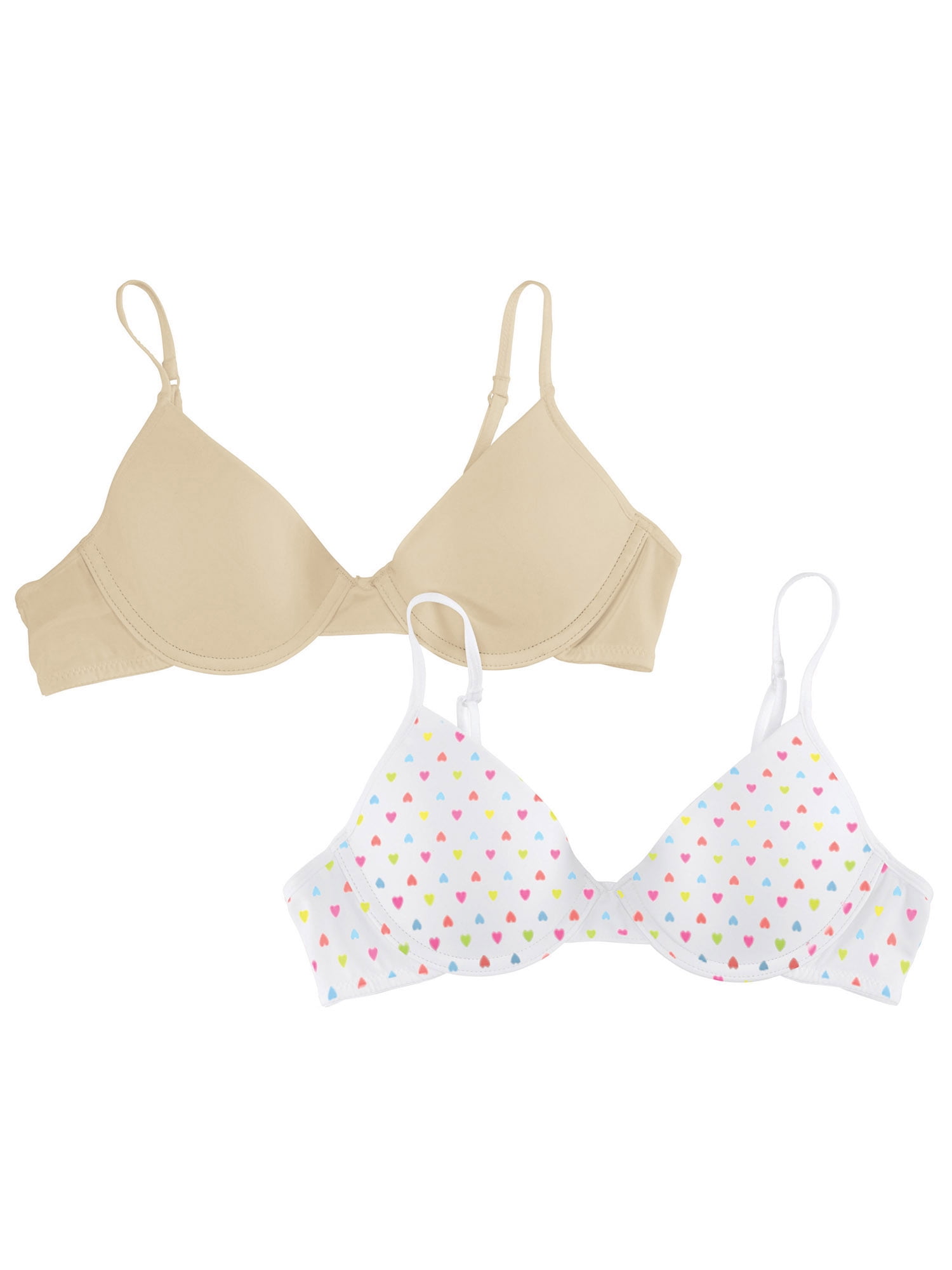 Hanes Girls' Padded Underwire Bra 2 Pack