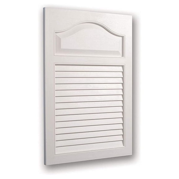 615 Basic Louver Grained Wood Look Polystyrene Recessed Medicine Cabinet, White