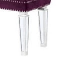 thumbnail image 4 of Accent Bench with Tufted Velvet Seat and Mirrored Legs Purple - Saltoro Sherpi, 4 of 5