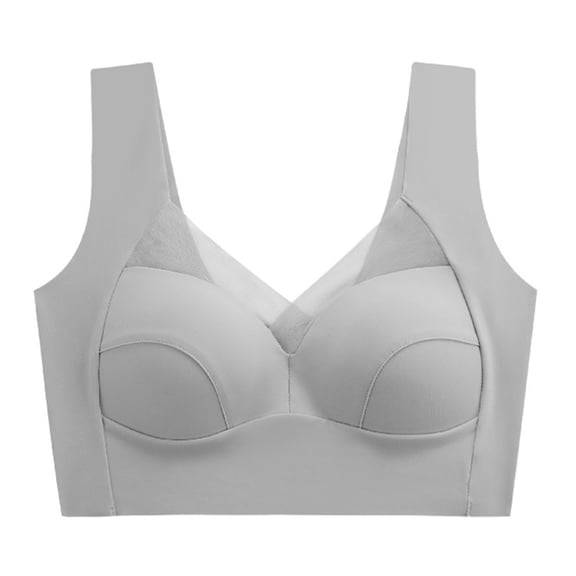 Besolor Bras for Women Comfort Seamless Bra Wireless Full Coverage Padded Bralettes Stretchy Everyday Bras for Women Gray