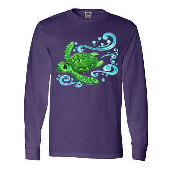 Inktastic Sea Turtle Swimming Long Sleeve T-Shirt