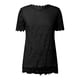 thumbnail image 3 of MKLEKYY Camisetas Camiseta Holgada Informal De Verano De Manga Corta Con Cuello Redondo Y Encaje De Crochet Para Mujer Talla XL, 3 of 3