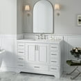 thumbnail image 2 of Ariel Stafford 48 Inch Single Rectangle Sink Bathroom Vanity With Carrara White Quartz Countertop 1.5 Edge In White, 2 of 9
