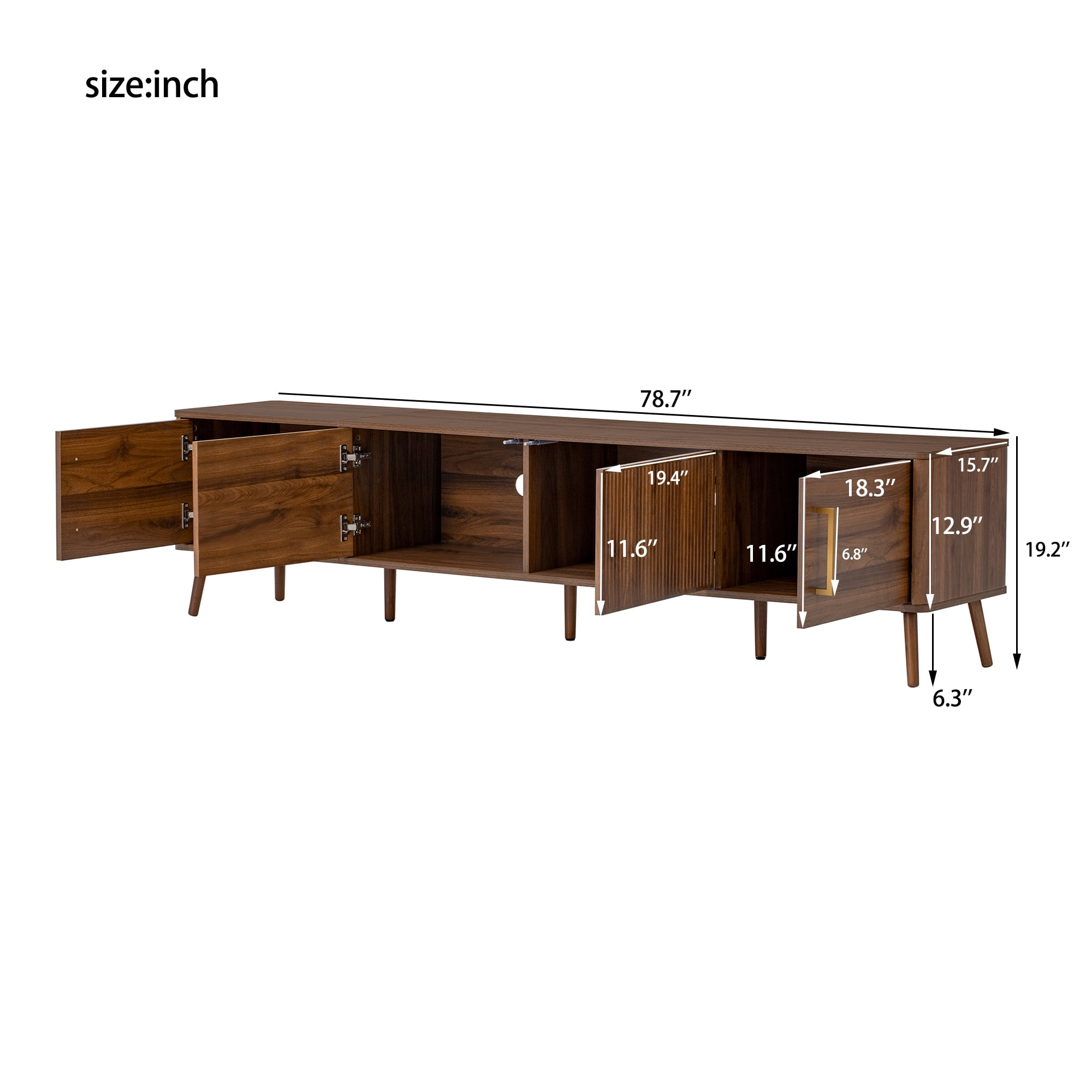 Homy Casa TV Stand Console Table, Modern Media Center with Storage for Living Room