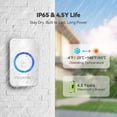 thumbnail image 4 of TECKNET Wireless Doorbells for Home, IP65 Waterproof 1,300Ft 120dB Door Bell Ringer Wireless for Classroom with 60 Chimes & 5 Volume Levels, LED Flash, 4 of 7