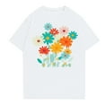 thumbnail image 2 of NAMTYQX Oversized Graphic Tees for Women Short Sleeve Fashion Boyfriend Plus Size Graphic Stretchy Airoft Gemustertes Crew Neck Womens T Shirts Loose Fit White Size XL, 2 of 4