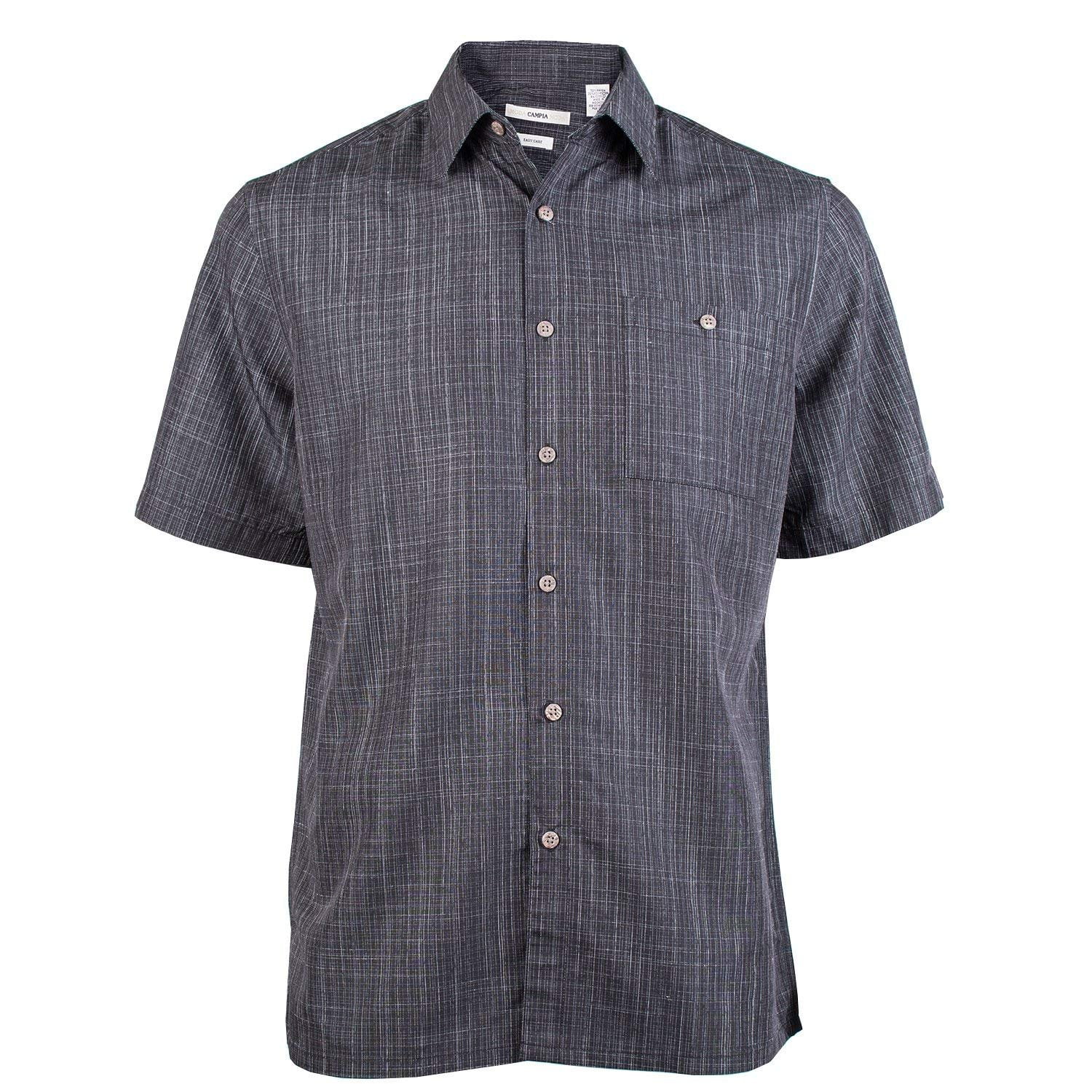 Campia Men's Textured Solid Shirt (Black 18, M) - Walmart.com