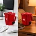 thumbnail image 6 of Funny Trash Can Shaped Ceramic Coffee Mug with Lid Novelty Recycling Bin Design for Office Desk Drinking Tea Cup Gag Gift for Coworkers Friends, 6 of 8