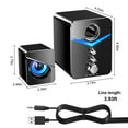 thumbnail image 3 of Lohoms 1PC 3 in 1 Surround Sound Computer Speakers with Subwoofer, LED Light Desktop Speaker System, USB and AUX Powered for PC, Laptop, Tablet, Monitor, 3 of 10