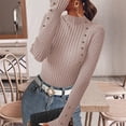thumbnail image 5 of Wutalume Women's Long Sleeve Fall Soft Lightweight Knit Slim Sweater Tops, Versatile Solid Color Design, Cozy Layer for Transitional Weather,Khaki L, 5 of 8