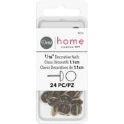 Dritz Home 7/16" Decorative Nails Antique Brass Smooth Head, 24 Piece
