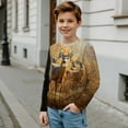 thumbnail image 6 of Garronmavis Deer Boys Long Sleeve T-Shirts 11-12 Stylish Hunting Forest Long Sleeve Crewneck T-Shirts Tee Tops Fashion Casual Crewneck Loose Fit Tee Tops for Outdoor Activities, 6 of 7