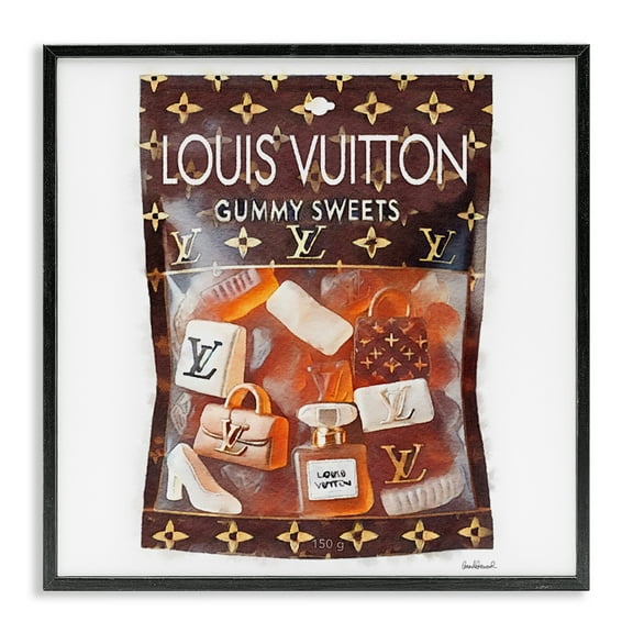 Stupell Industries Glam Gummy Sweets Fashion Painting Black Framed Art Print Wall Art, 12 x 12