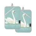 thumbnail image 7 of Yayeee Pot Holders Kitchen Heat Resistant with Pocket 7"x9.8" Cotton Oven Cooking Hot Pads, White Cartoon Swan, 7 of 7
