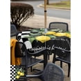 thumbnail image 5 of Outdoor Tablecloth with Umbrella Hole for Patio/Picnic/Party/Camping, Summer Lemons Waterproof Table Cloth Square Cover Washable, Vintage Botanical Fruit Branch Black Plaid (54"x 54"), 5 of 9