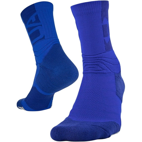 Under Armour Adult Playmaker Mid-Crew Socks, 1-Pair Royal/Caspian Large