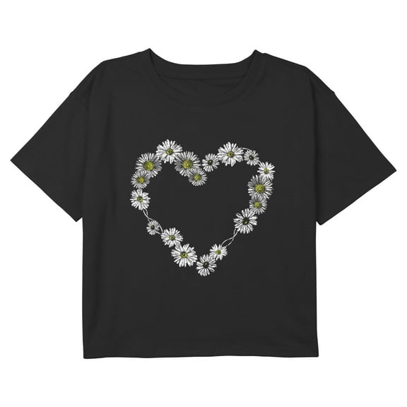 Girl's Lost Gods Daisy Heart Graphic Cropped T-Shirt