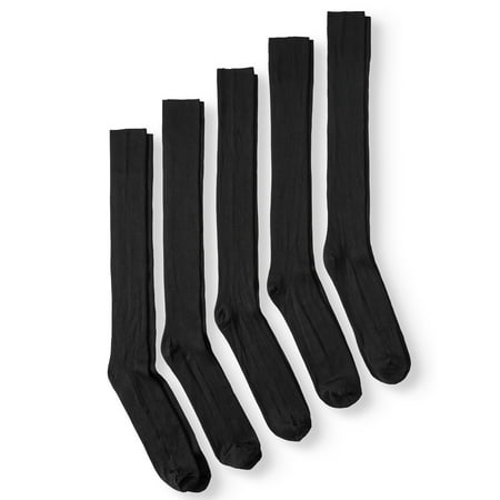 George Big & Tall Nylon Triple Rib Crew Socks, 5-Pack