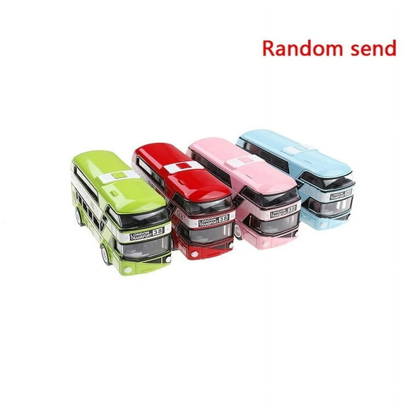 Kid metal diecast cars toys pull back 1 43 double decker london bus toy gift