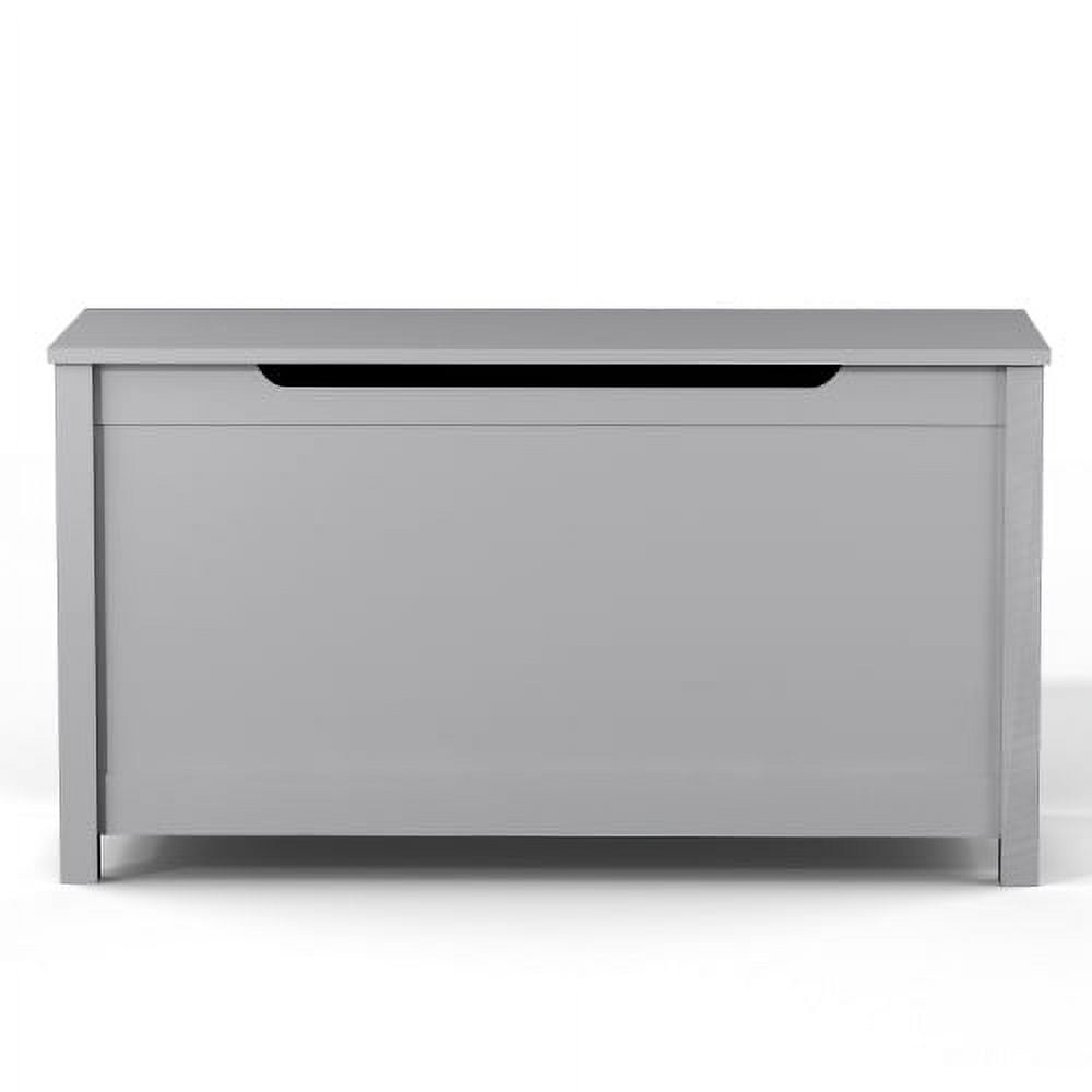 Yoneston Kids Wooden Toy Box Flip-top Storage Chest Bench with Safety Hinged Lid, Gray