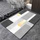 thumbnail image 1 of Xiao Hua Alfombra de baño, antideslizante, de felpa y pelo largo, lavable a máquina, ideal para suelo, bañera y ducha, ideal para decoración de baño, color gris y negro, 2,16 x 24 pulgadas, 1 of 5
