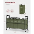 thumbnail image 3 of 5 Sections Laundry Sorter, Laundry Hamper with Heavy Duty Lockable Wheels and Removable Bags, 5 Bag Laundry Sorter Cart for Dirty Clothes Storage, Green, 3 of 14
