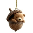 thumbnail image 2 of HCBY Sleeping Forest Animals in Acorn Christmas Ornament, Acrylic Hanging Pendant, Unique Animal Theme Tree Decor, Holiday Gift for Nature Lovers(F,3.1"), 2 of 6