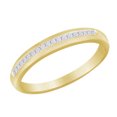 thumbnail image 2 of AFFY (0.25 cttw) Princess Shape White Natural Diamond Men's Wedding Band Ring In 10k Yellow Gold Ring Size-12.5, 2 of 2