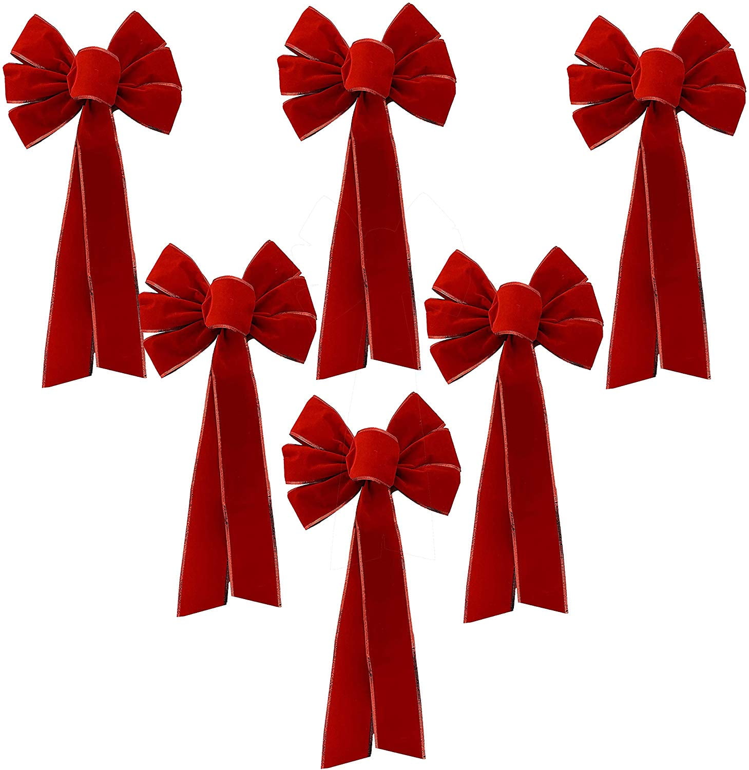 4 Large 10" Hand Made Poinsettia Christmas Bows Wreath Ribbon Red Outdoor Bow 