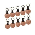 thumbnail image 1 of 10 llaveros de madera en blanco, llaveros con adorno de cuero, llaveros para hombres y mujeres Redondo, 1 of 9