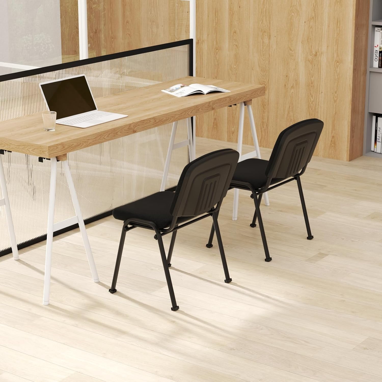 RELAX4LIFE Modern Office Reception Waiting Room Chairs, Stackable, Armless, Padded Seat & Ergonomic Backrest, 330 lbs Weight Capacity