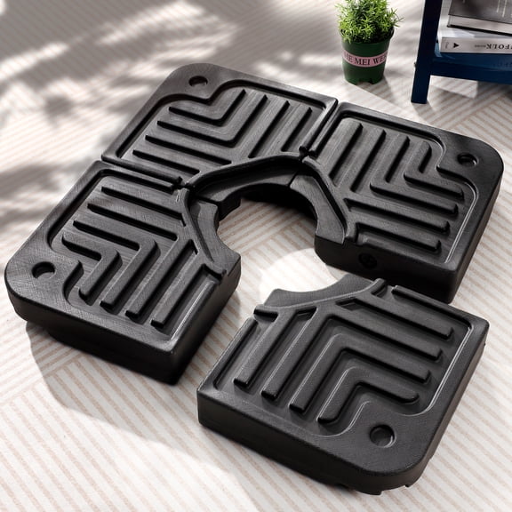 Scafild | 4-Piece Patio Offset Umbrella Base Stand,180lbs Heavy-Duty Sand Filled Patio Umbrella Base - Black
