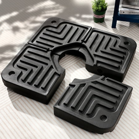 Scafild | 4-Piece Patio Offset Umbrella Base Stand 180lbs Heavy-Duty Sand Filled Patio Umbrella Base - Black
