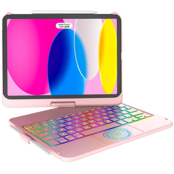 CC Store Touchpad Keyboard Case for iPad 10th Generation 10.9" 2022, Multi-Touch & Backlit Keys, 360° Rotatable & Pencil Holder,for New iPad 11 Generation(A