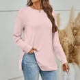 thumbnail image 2 of SUNBS Long Sleeve Shirts for Women Crewneck Sweatshirt Casual Pullover Ladies Tops and Blouses, 2 of 7