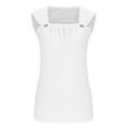 thumbnail image 4 of Women's Tank Tops 2025 Summer Loose Fit Casual Square Neck Pleated Trendy Sleeveless Shirts Going out Blouses (L, White), 4 of 5