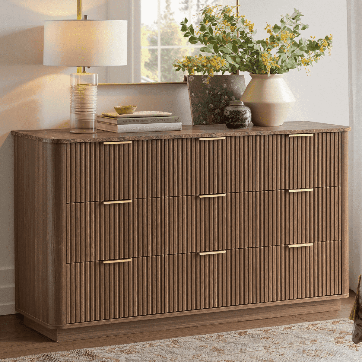 Prepac Milo Mid Century Modern Tall 6-Drawer Lingerie Chest