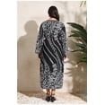 thumbnail image 5 of AURA Plus Size Printed Maxi Dress Long Sleeve Crewneck A Line Loose Fit Comfortable Summer Modest Long Dress for Women, 5 of 6