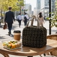 thumbnail image 2 of JHyouerji Large Capacity Insulated Lunch Cooler,Black Waterproof Oxford Carry Handbag 9x8x6 Inch for Travel Park Office Picnic Food Organizer, 2 of 8