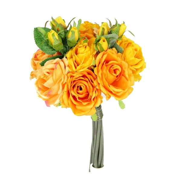 Rose Silk Flower Bouquet Apricot