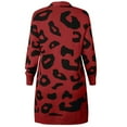 thumbnail image 5 of Oversized Women's Leopard Print Cardigan with Front Opening, 5 of 9
